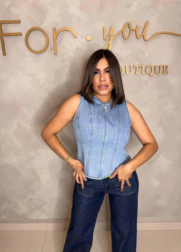 ELENA DENIM TOP